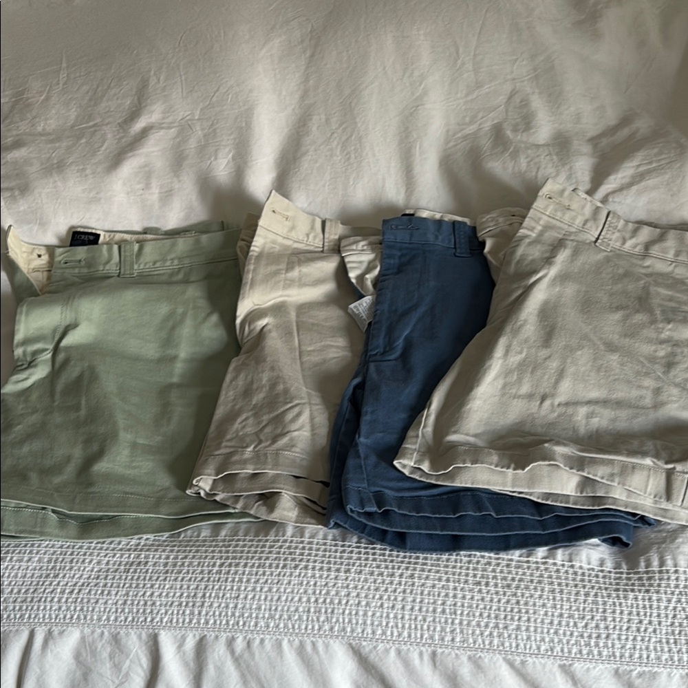 J Crew Men's Shorts in Green, Beige, and Blue